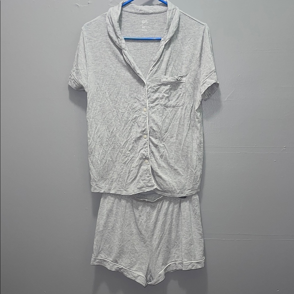 Stars Above Gray Pajama Set Soft‎ Lightweight Sleepwear